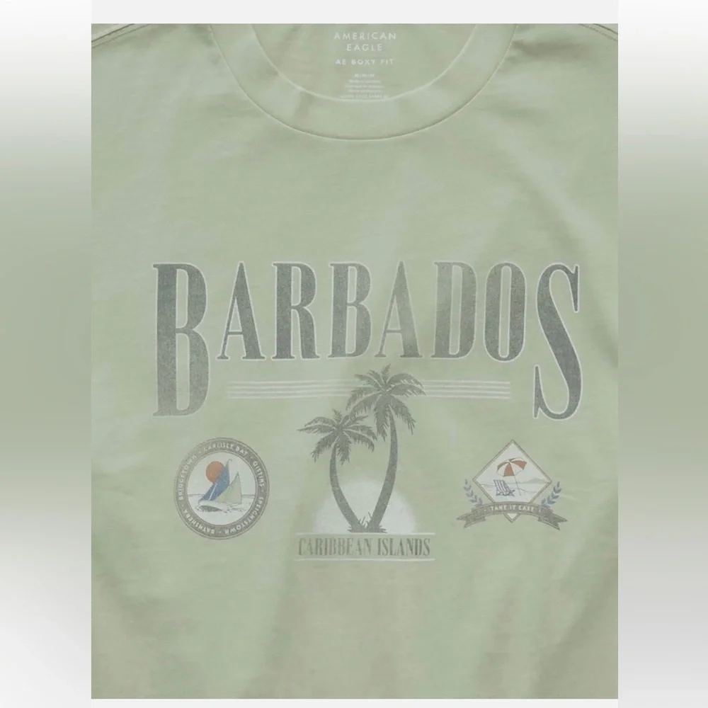 NWT AE Barbados Graphic Men's T-Shirt